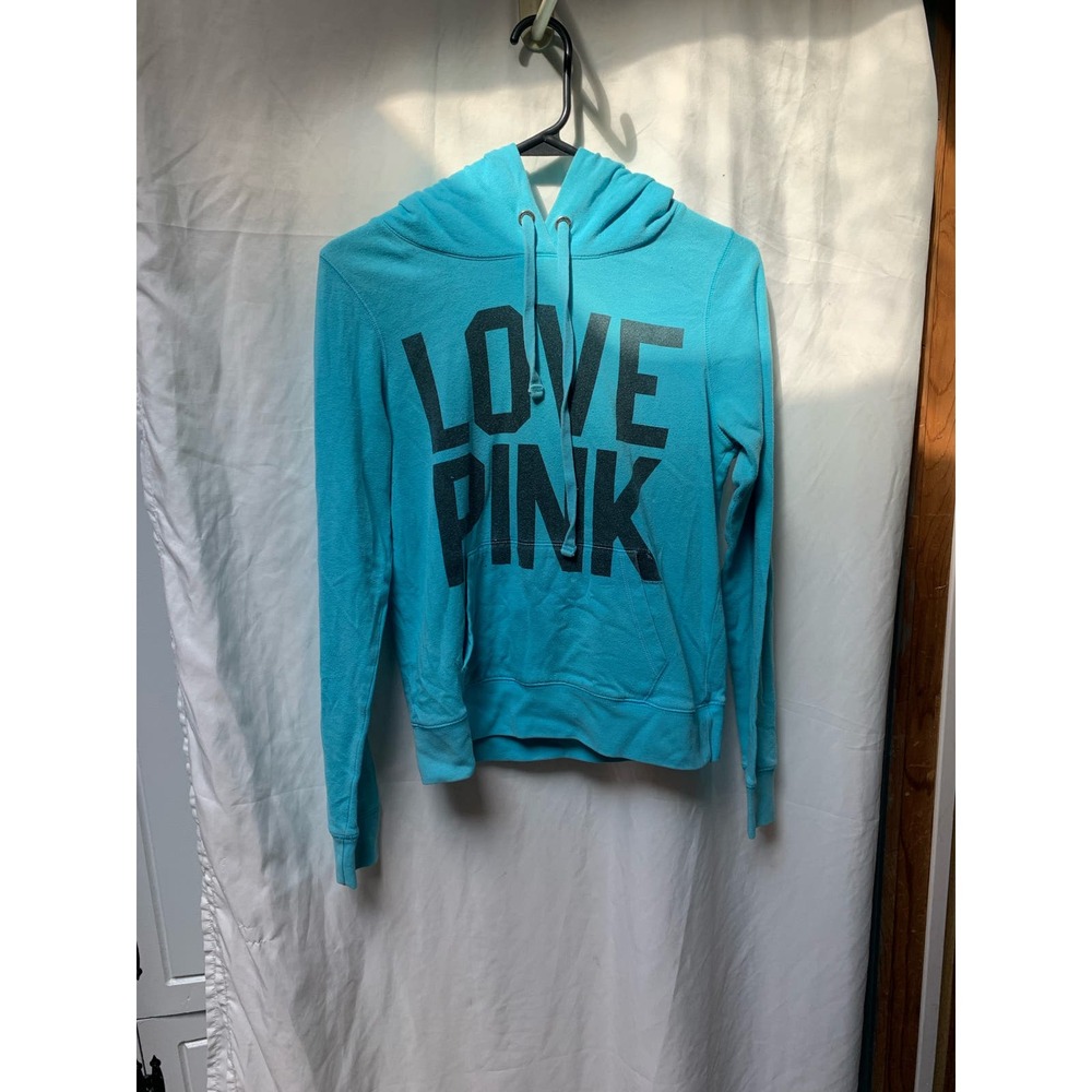 Women's Blue Victoria's Secret Hooded Jacket Hoodie Size S Pullover Drawstring